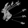 Set of coktail picks pewter Hare