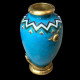 Vase en porcelaine bleu style Christopher Dresser