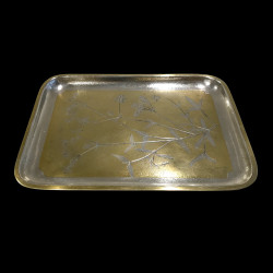 Christofle Empreinte Gilt and Silvered Tray