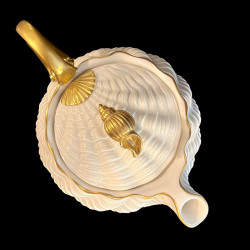 Cream and gold porcelain teapot