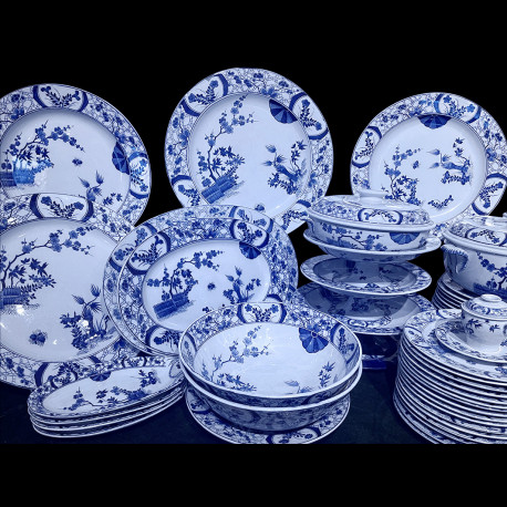 "Japon" or "Monet" 109 pieces - Service by Creil & Montereau