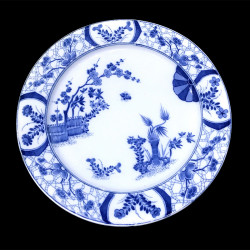 Plat rond faience Creil Japon XIXe D 31cm